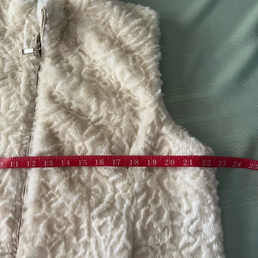 Coldwater Creek Ivory Textured Vest size L BRAND NEW